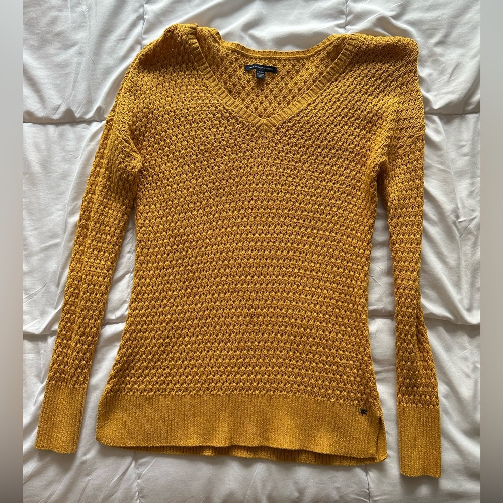 Yellow Abercrombie knit sweater top